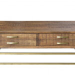 Brown and Gold Storage Coffee Table