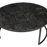 Set of Two Modern Black Round Nesting Tables