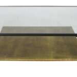 Modern Black and Gold Glass Coffee Table