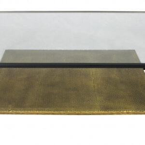 Minimalist Modern Gold and Glass Round Side End Table
