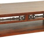 Brown Rectangular Wooden Coffee Table