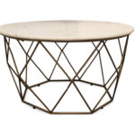 Round Mable and Iron Geometric Coffee Table