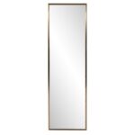 Antiqued Brushed Brass Rectangular Full Length Wall Mirror