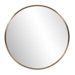 32′ Antiqued Brushed Brass Round Wall Mirror
