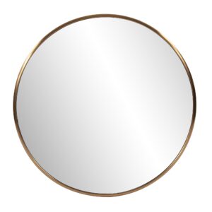 28.25 Round Gold Flower Metal Wall Mirror