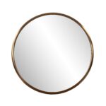 20′ Antiqued Brushed Brass Round Wall Mirror
