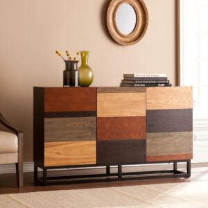 Nautical Gray Wash Wood Accent Cabinet