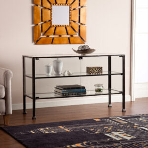 Black Upholstered Twin Platform Bed with Nightstand