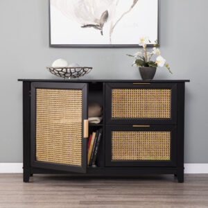 White Platform King Bed with Two Nightstands