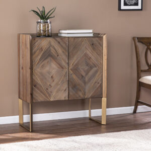 Modern Rustic Double Decker Accent Cabinet