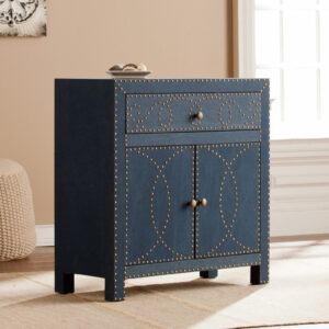 Nautical Gray Wash Wood Accent Cabinet