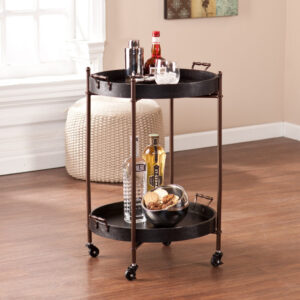 Sleek Black And Gold Two Drawer End Table