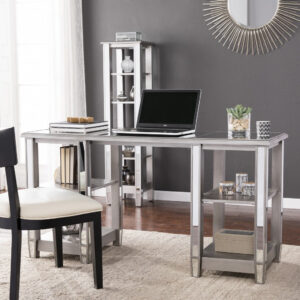 Silver Matte Mirrored Writing Desk