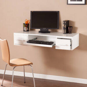 White Vintage Look Newspaper and Magazine Rack With Clock