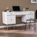 White Wood and Acrylic Writing Desk