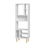 Iko 60″ White Modern Abstract Open Shelving Unit