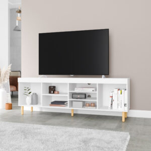 Flair 64" White Mid Century Mod TV Console