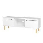 Iko White Modern TV Stand Media Center with Cabinets
