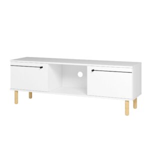 Natural Maple And Steel Multi Compartment TV Stand or Media Center