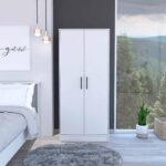 71″ White Tall Two Door Closet