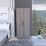 71″ Light Gray Tall Two Door Closet