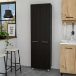 78″ Modern Black Pantry Cabinet with Two Full Size Doors