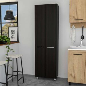 71" Modern Rustic Black and Natural Buffet Server
