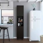 78″ Modern Black Sleek and Tall Pantry Cabinet