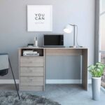 Torino Light Gray Three Drawer Computer Desk