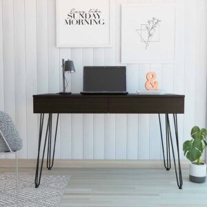 Nory Light Gray Oak Three Drawers Computer Desk