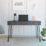 Roxy Gray Computer Desk with Two Drawers