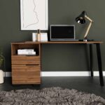Contempo Flair Mahogany and Black Office Desk