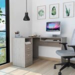 Thorpe Light Gray L Shaped Computer Desk