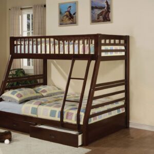 Brown Low Loft Bed With Slide