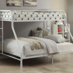 White Twin XL Over Queen Size Metal Bunk Bed