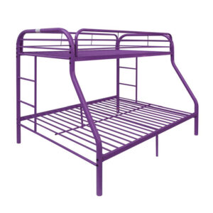 Pastel White Full Over Full Dual Ladder Bunk Bed