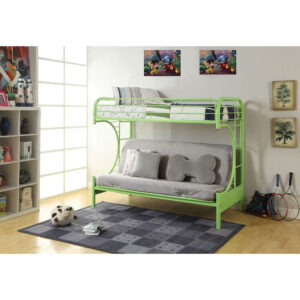 Gray Twin Over Twin PlayHouse Perpendicular Bunk Bed with Slide