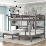 Gray Full Over Double Twin Triple Bunk Bed