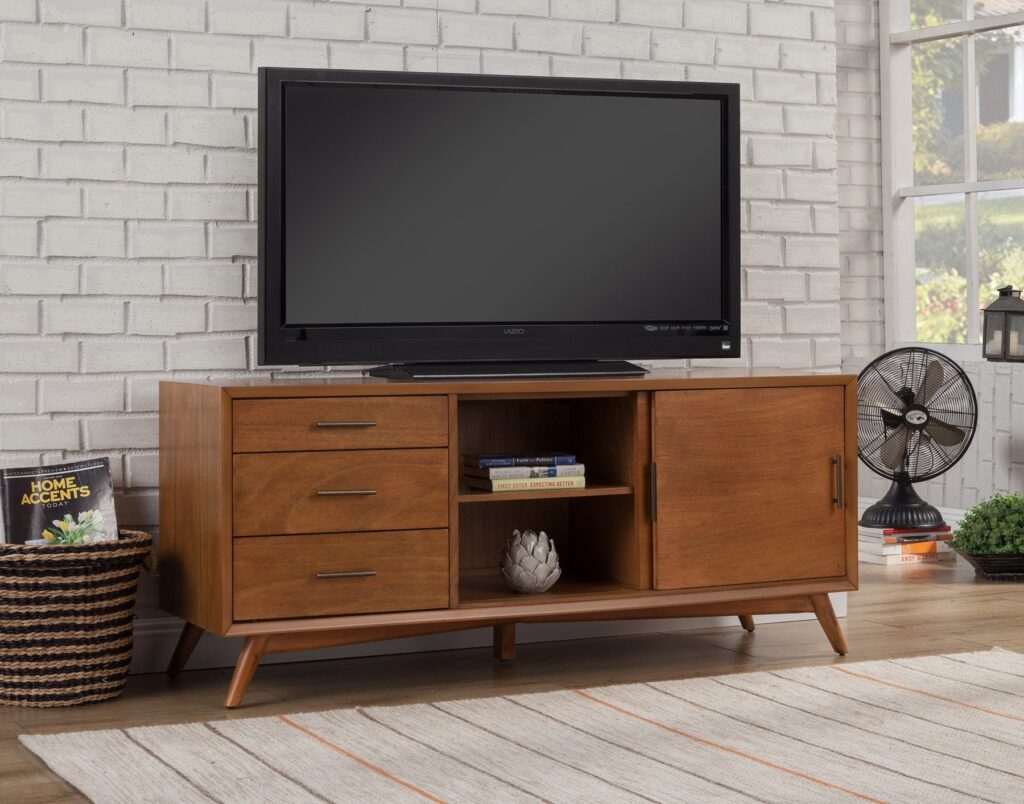 Flair 64″ Acorn Mid Century Mod TV Console