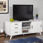 Flair 64″ White Mid Century Mod TV Console