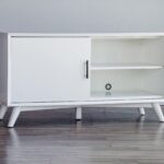 Flair 50″ White Mid Century Mod TV Console
