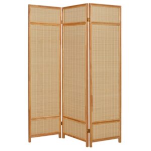 Earthy Opaque Palms Three Panel Room Divider Screen