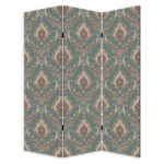 Vintage Green Baroque Three Panel Room Divider Screen