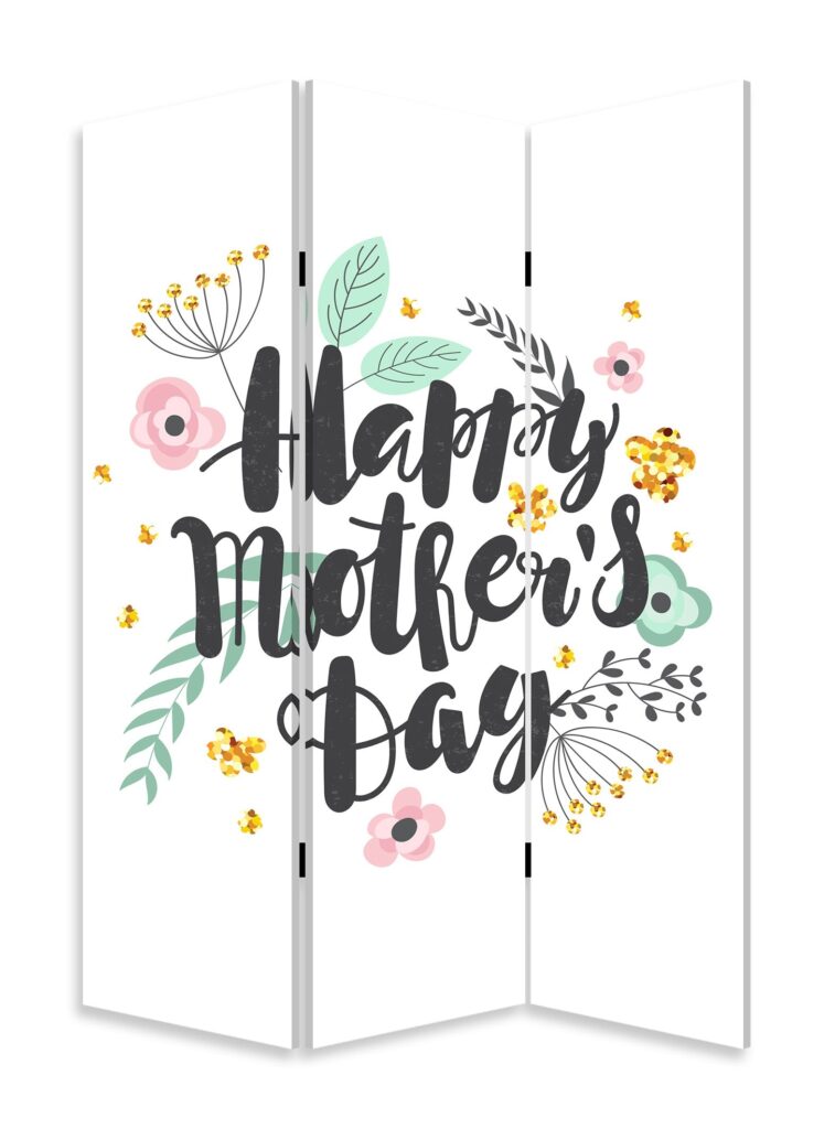 Sweet Floral Mother’s Day Three Panel Room Divider Screen