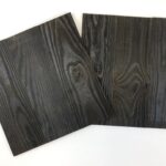 Set of Two Black Rustic Wood Wall Art Hanging Panels