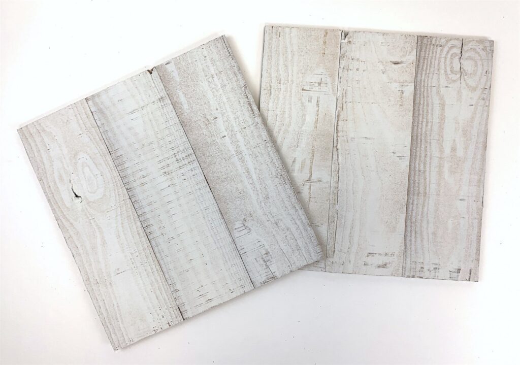 Set of Two Whitewash Rustic Wood Wall Art Hanging Panels