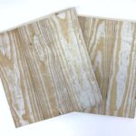 Set of Two Whitewash and Natural Wood Wall Art Hanging Panels