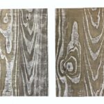 Set of Two Greywash and Natural Wood Wall Art Hanging Panels