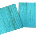 Set of Two Aqua Blue Rustic Wood Wall Art Hanging Panels