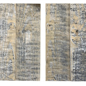 Set of Two Grey Black and Natural Rustic Wood Wall Art Hanging Panels
